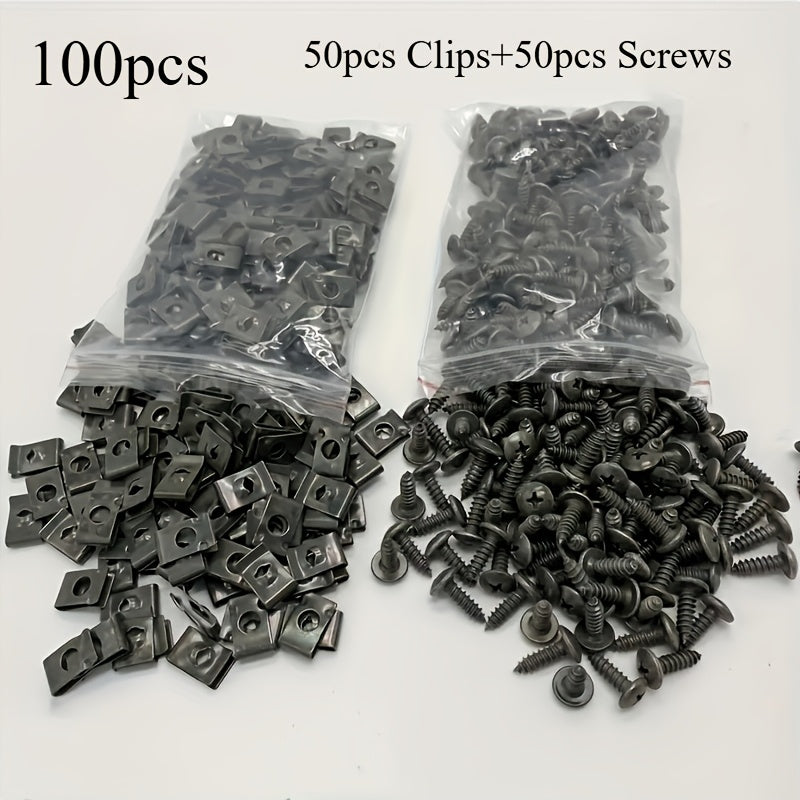 10/20/50/100pcs U-Clamp Car Tuning Clips Iron Metal Interior Fender Bumper Protection