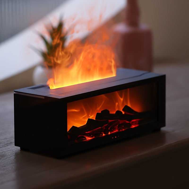 Flame-Inspired USB Humidifier with Remote Control Large Mist for Small Spaces