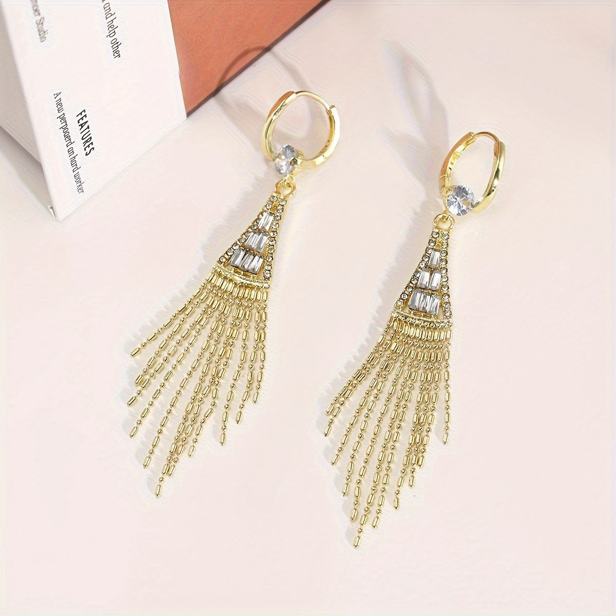 Elegant Tassel Earrings with Zirconia for Casual and Formal Wear