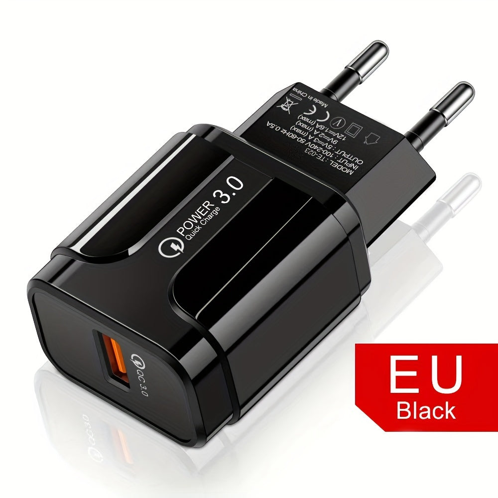 Fast 18W 3A USB Fast Charger for Samsung iPhone iPad Xiaomi QC 3.0