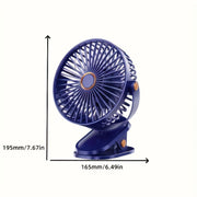 6-inch LED smart display clip-on desk fan with USB port for office outdoor travel