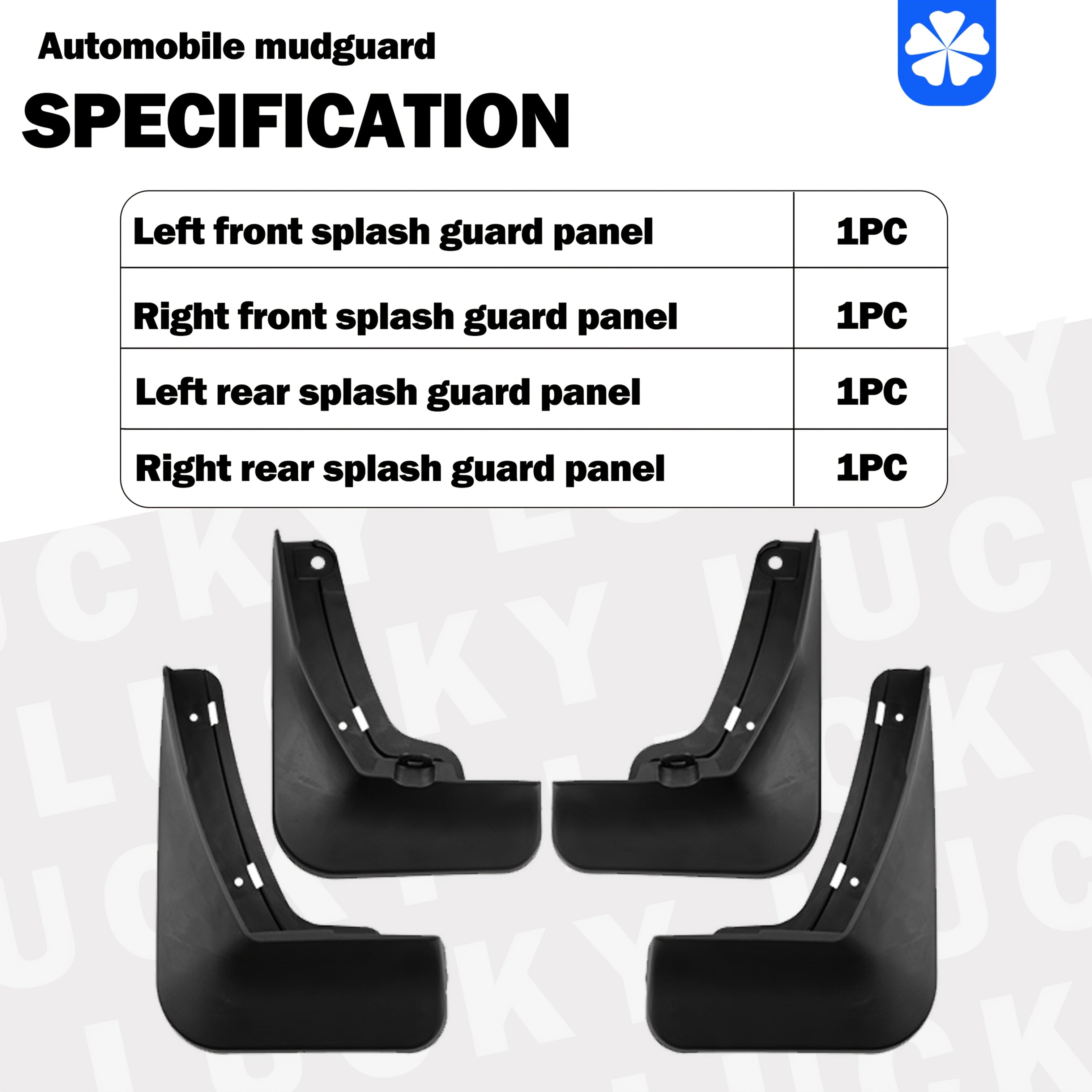 Juego de 4 protectores de barro negros para coche, juego de guardabarros delanteros y traseros