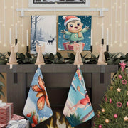 Christmas Tree Santa Claus Kitchen Towel Set 4 Pieces 45.72x66.04 cm Festive Decor