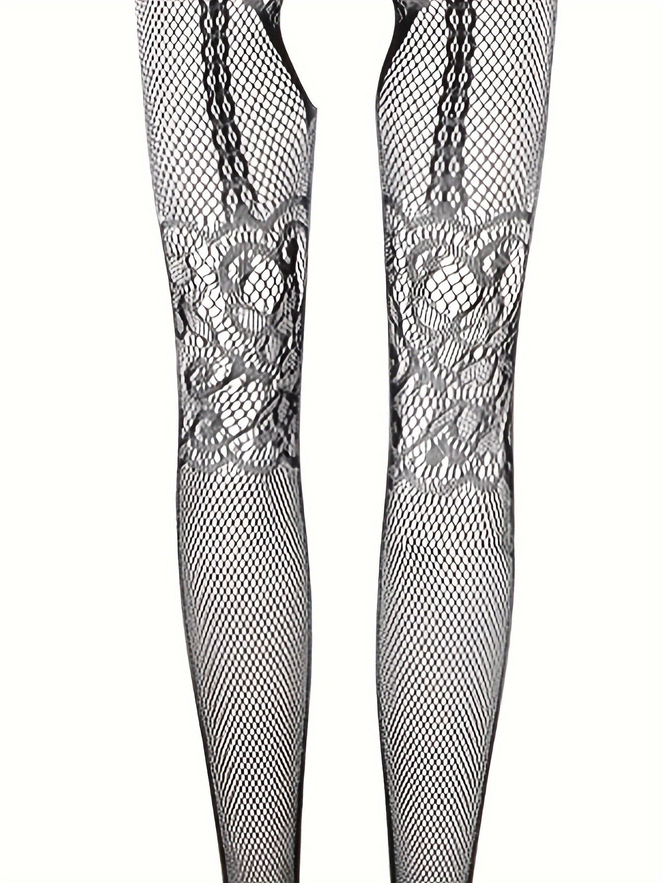 Kattalar uchun ichki kiyimlar to'plami, bodysuit, garter straplar va fishnet paypoq bilan