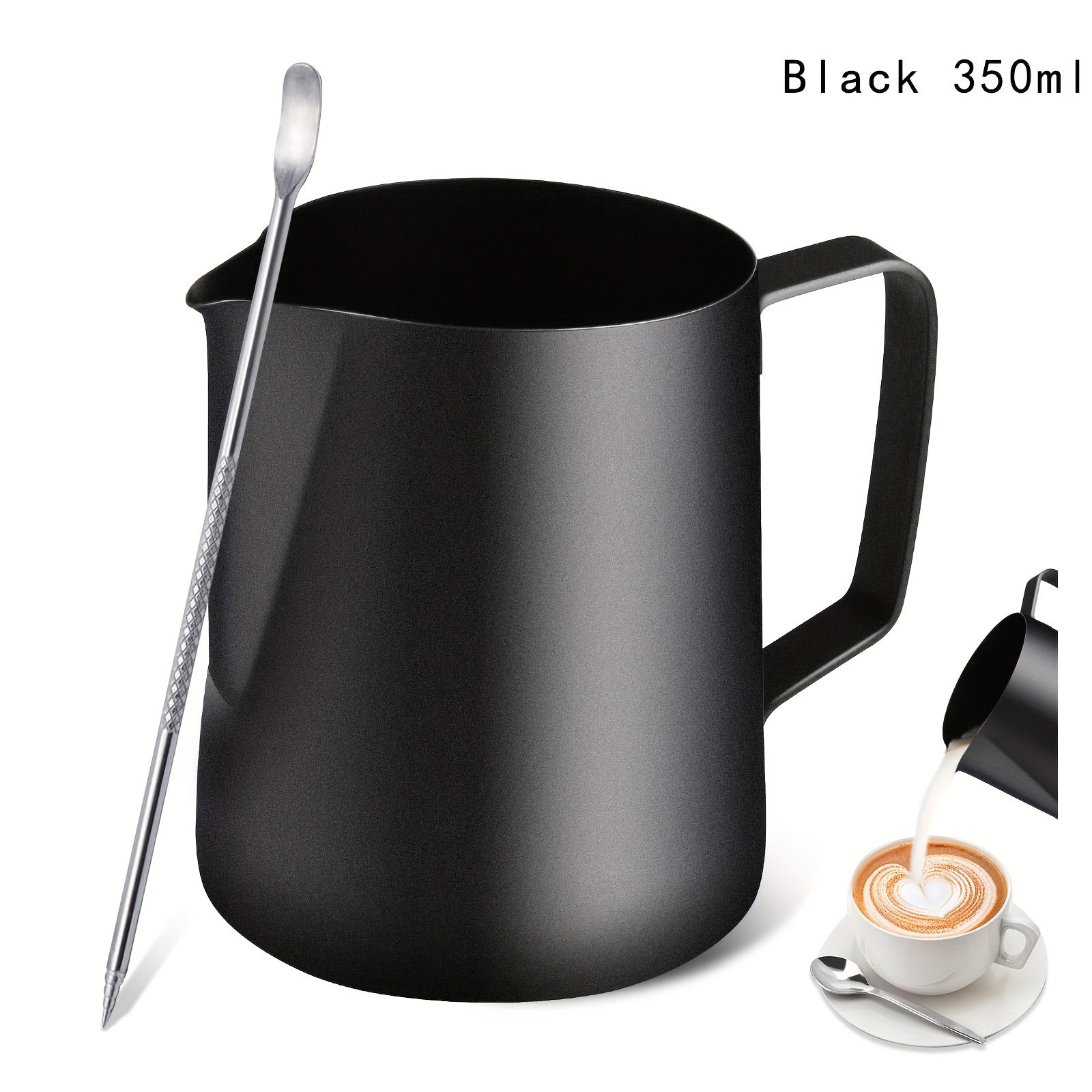 Taza de café de acero inoxidable de 20oz con espumador de leche y aguja para flor de extracción