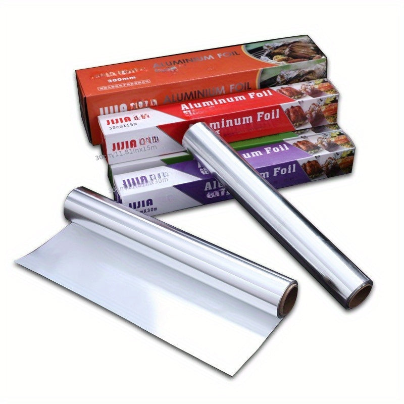 Rollo de papel de aluminio de grado alimentario para freidora de aire, horno, hornear, asar y envolver desechable para cocina