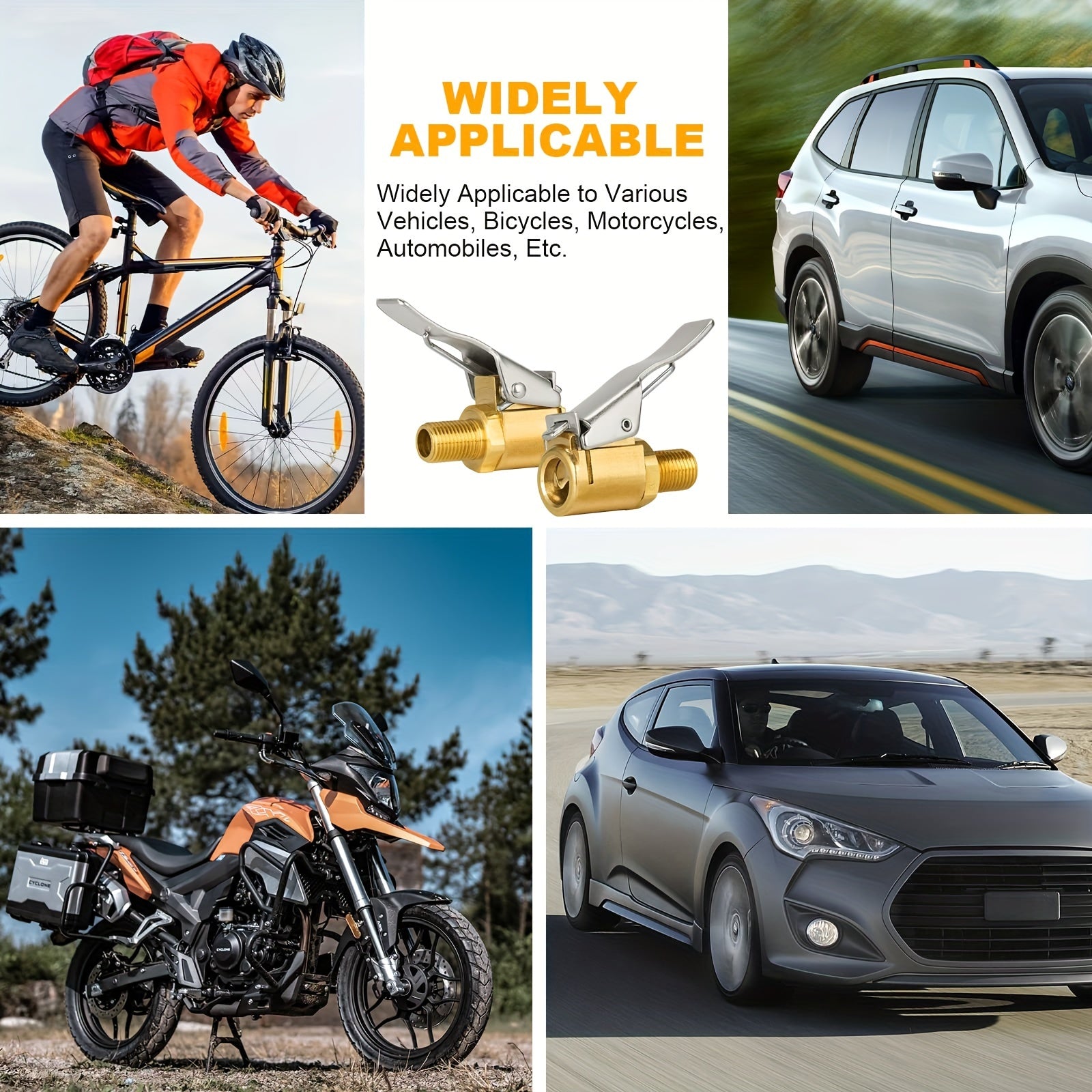 Universal Metal Tire Pump Connector with Pressure Release Valve for Car Tires