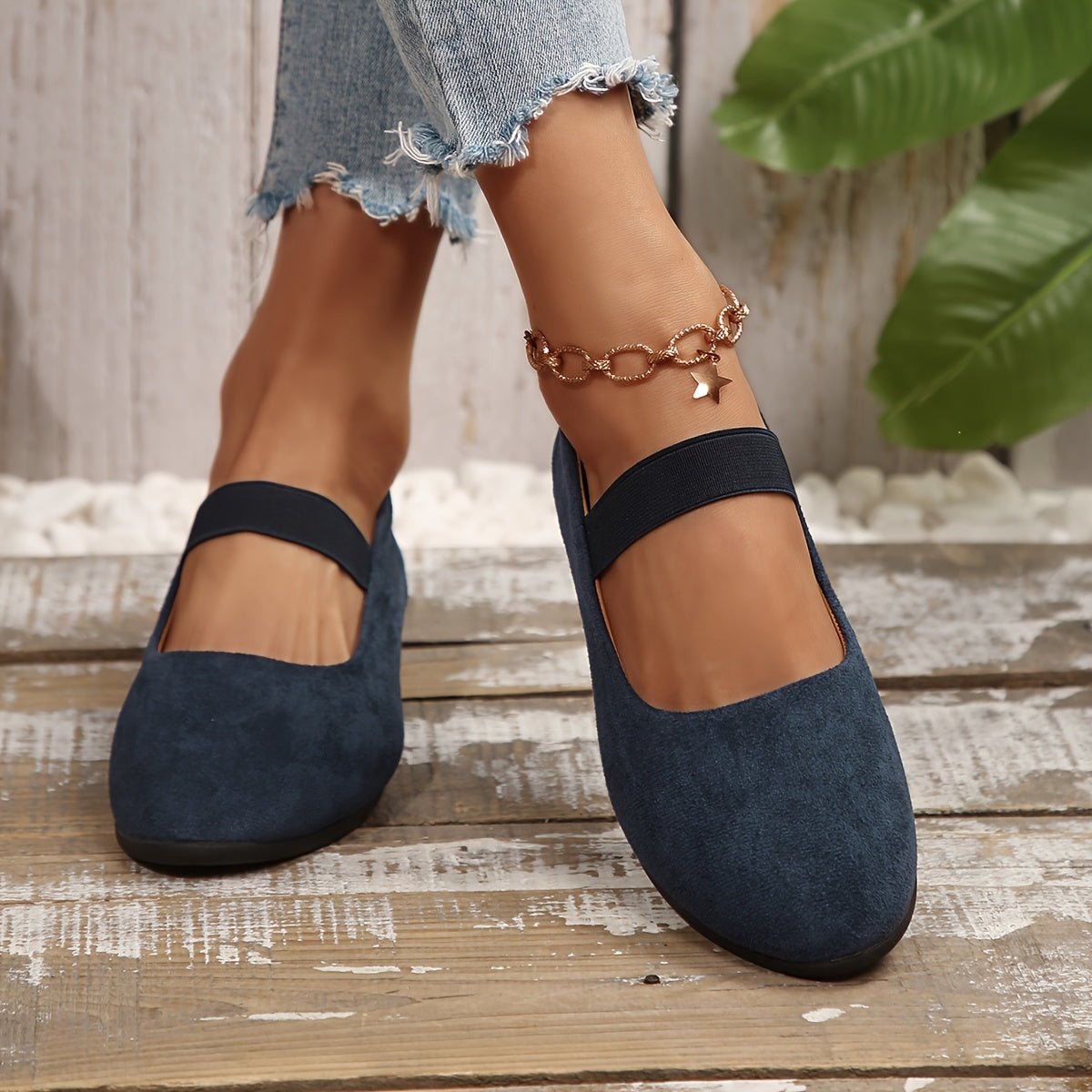 Women's Black Slip-On Wedge Heeled Shoes with Cushioned Insole and Rubber Sole