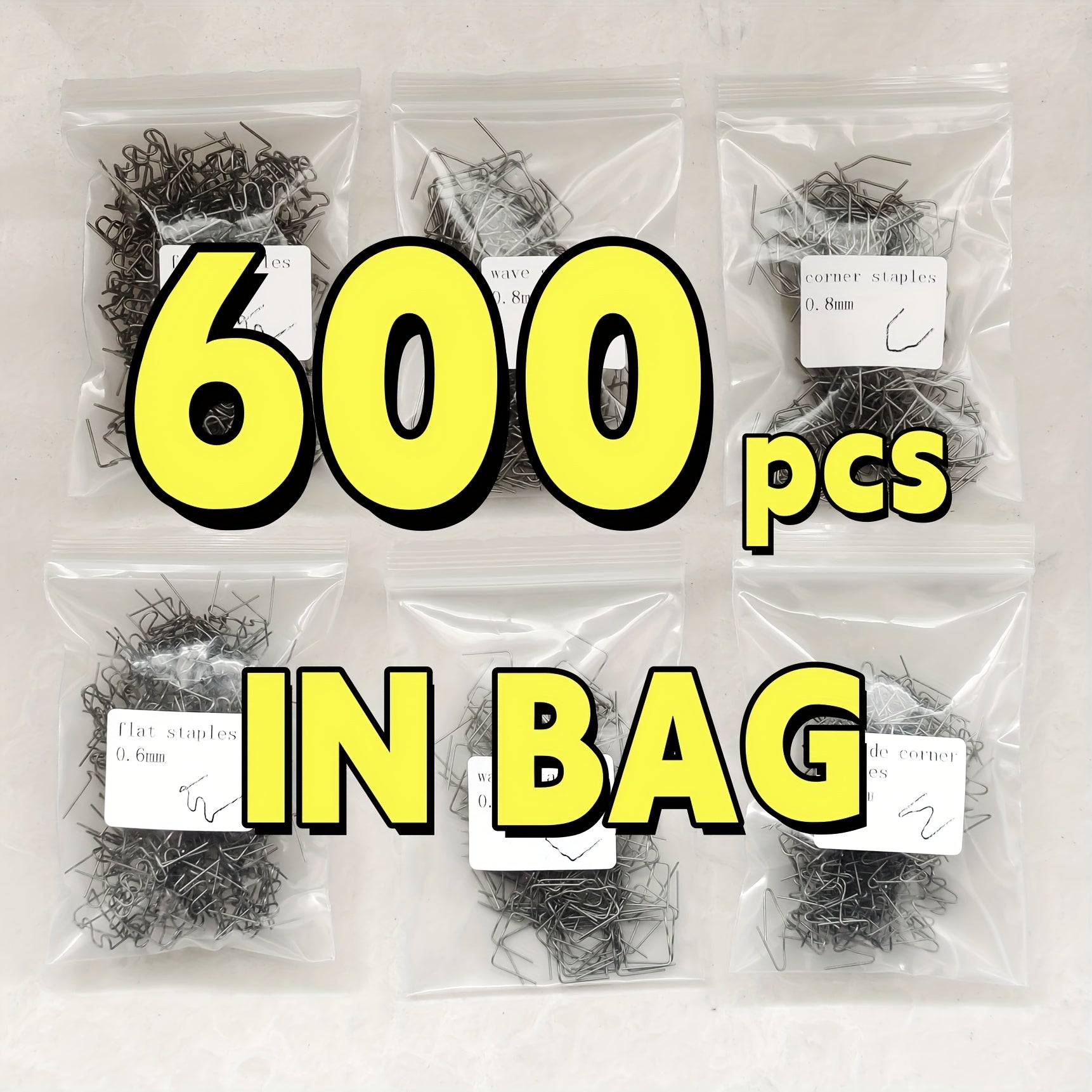 Универсальный набор пластиковых сварочных скоб 0,6 мм, 3000 шт. в упаковке, для ремонта бамперов автомобилей