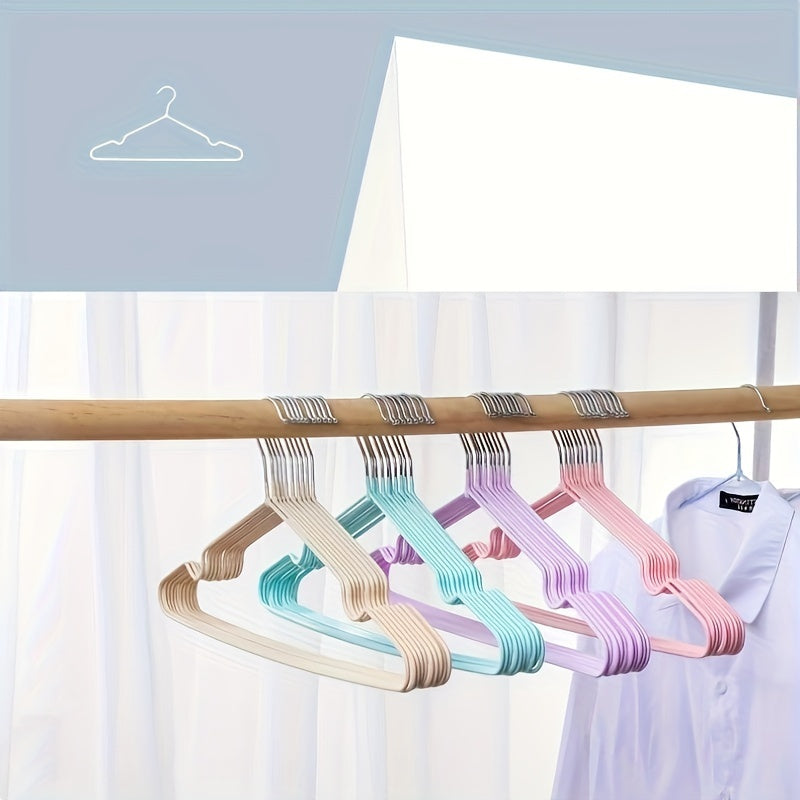 Set of 10 Heavy Duty Metal Hangers for Closet Organization and Storage