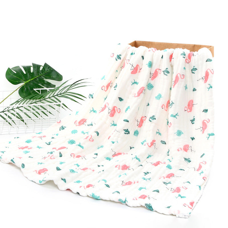 Soft and Cozy 6-Layer Gauze Swaddle Blanket with Cartoon Design in Vibrant Colors