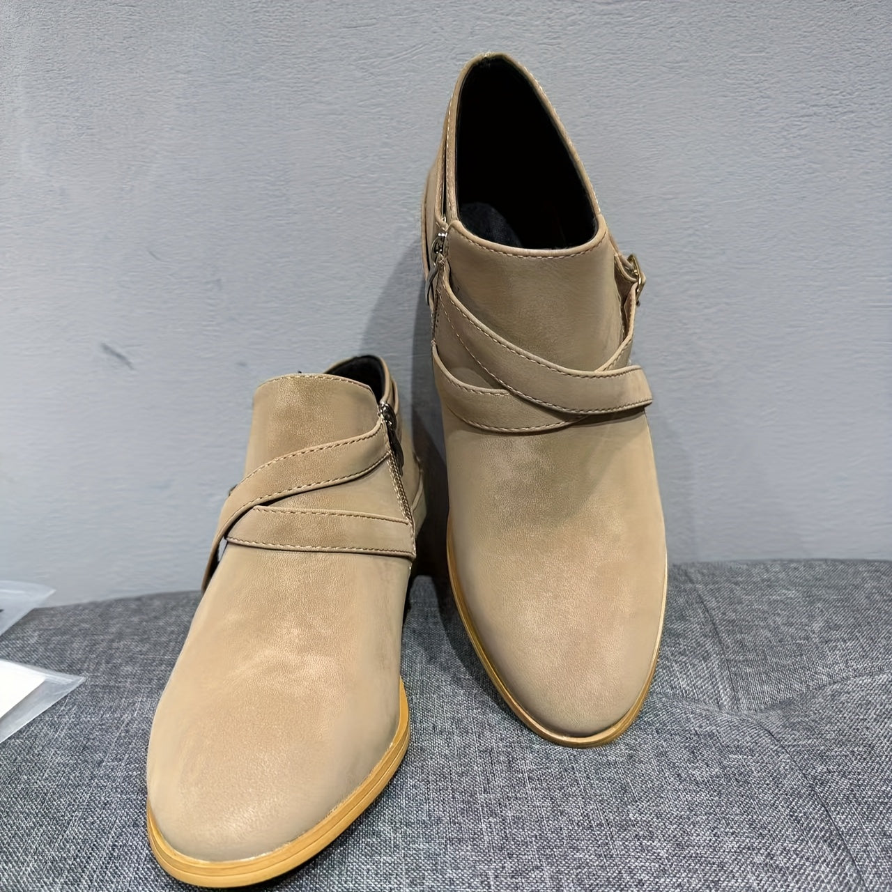 Women's Plus Size Lace-Up Ankle Boots Autumn Winter High-End Leather