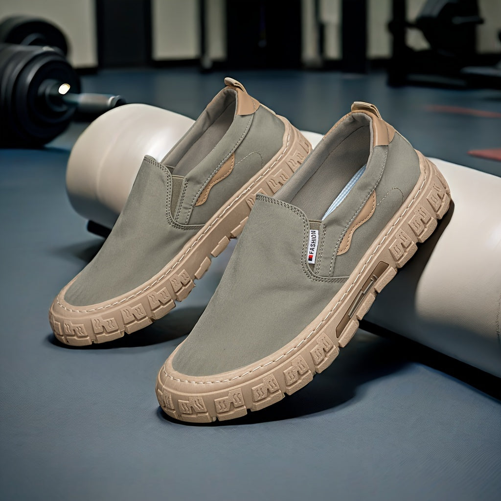 Zapatos de skate casual de lona para hombre, transpirables, con cordones, zapatillas urbanas para actividades al aire libre