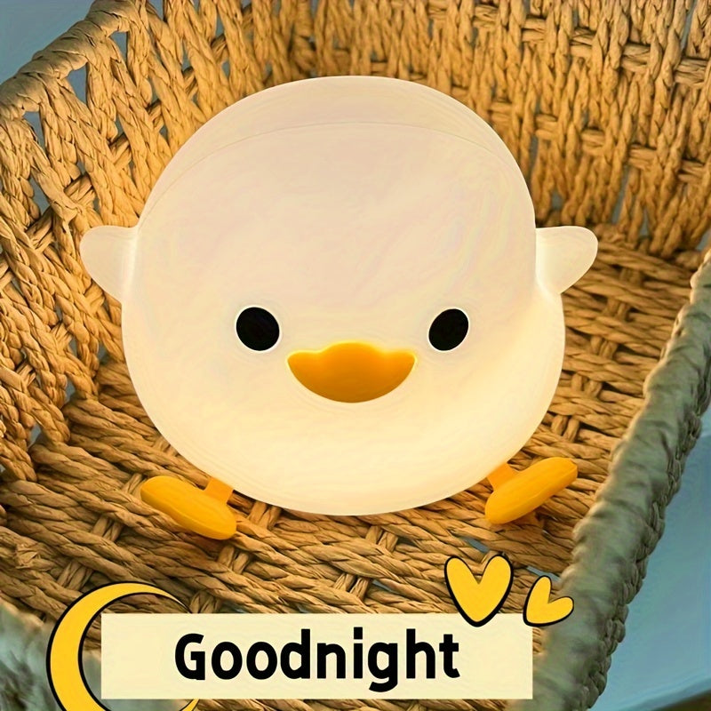Duck LED Night Light Silicone Body USB Rechargeable Timer for Bedroom