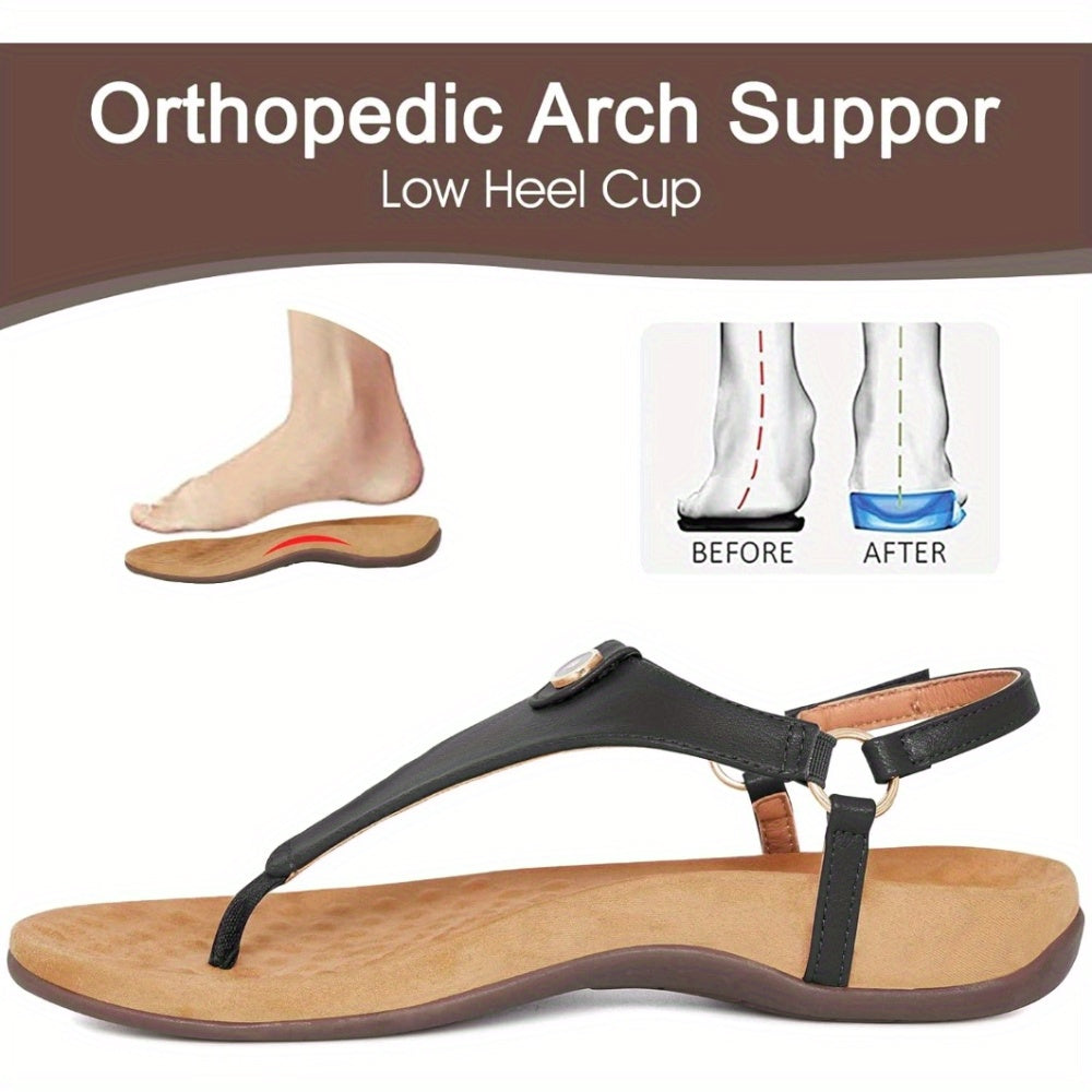 Women Orthopedic Cotton Open-Toe Sandals Supportive Slip-On Summer Shoes
