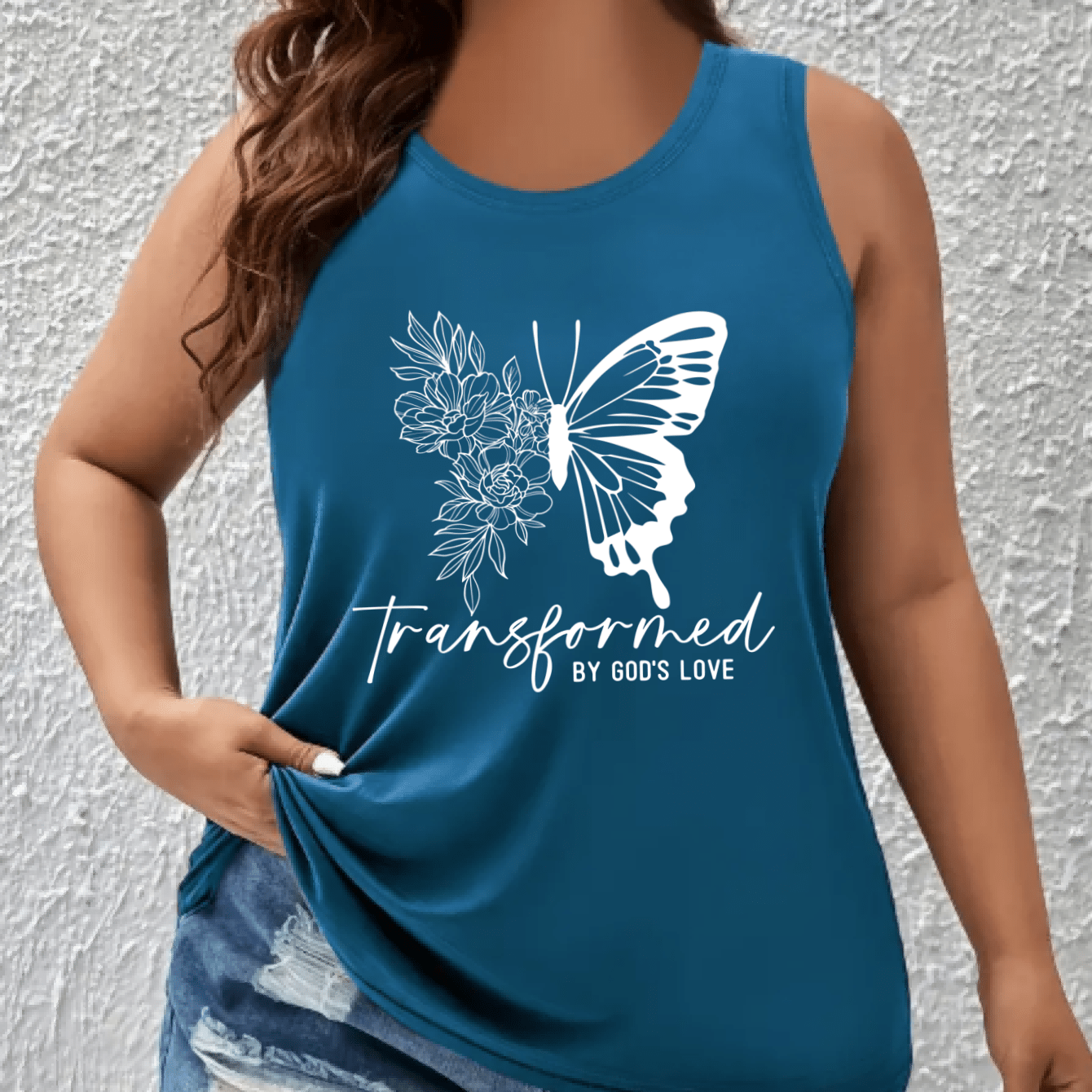 Women's Plus Size Sleeveless Tank Top Breathable Floral Print Casual Activewear