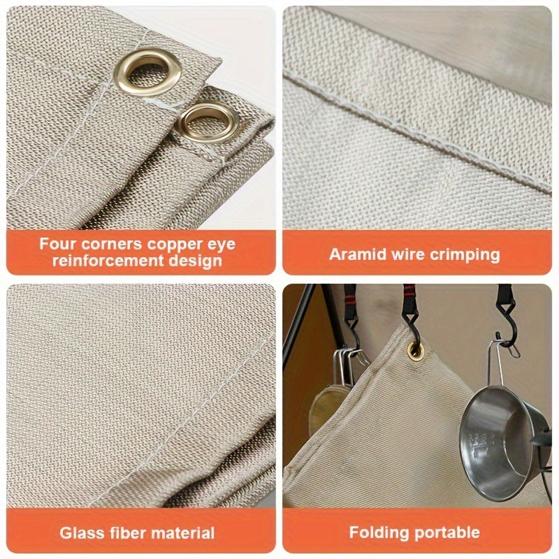 Огнеупорный коврик для барбекю, многоразовая стекловолоконная изоляция для кемпинга и уличного гриля