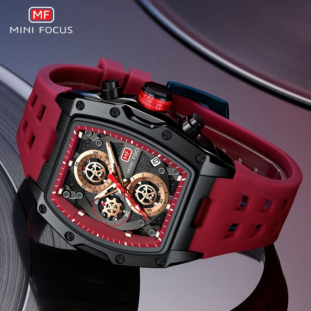 Women's Mini Focus Sport Quartz Watch with Orange Silicone Strap Chronograph Date Luminous