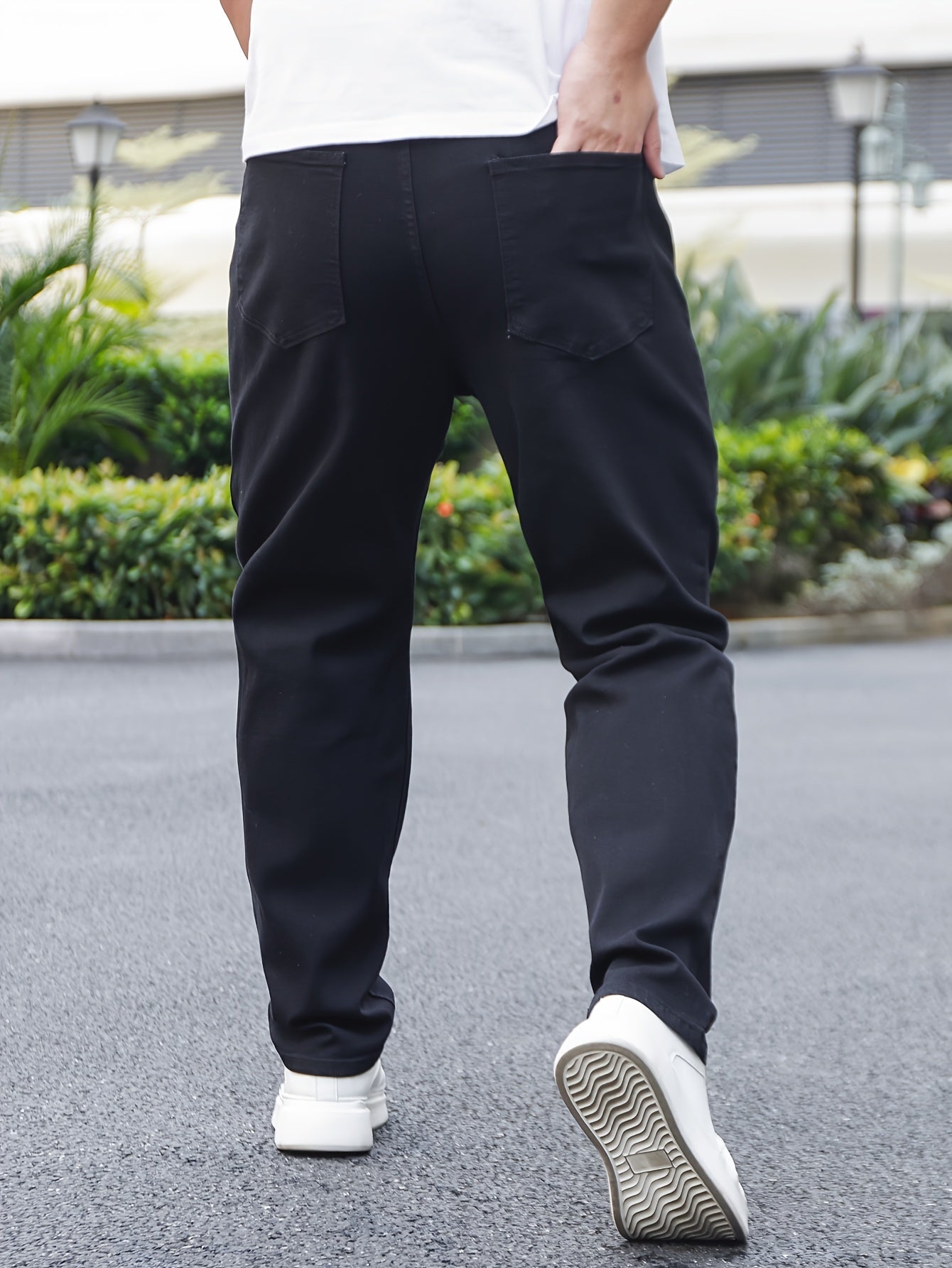 Men's Cotton Jeans Loose Fit with Pockets Medium Stretch All-Season