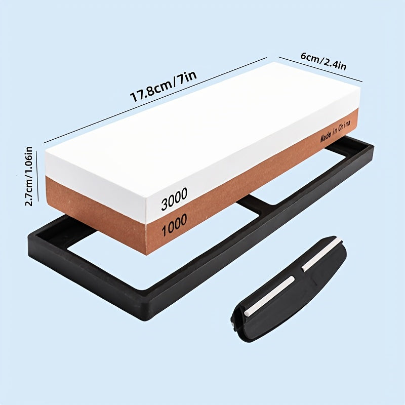 Kitchen Knife Sharpening Stone Set Dual Grit 1000/3000 for Kitchen Use