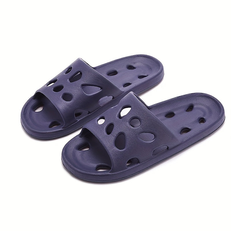 EVA Slippers Solid Color Hollow-Out Non-Slip Drainage Shower Slides