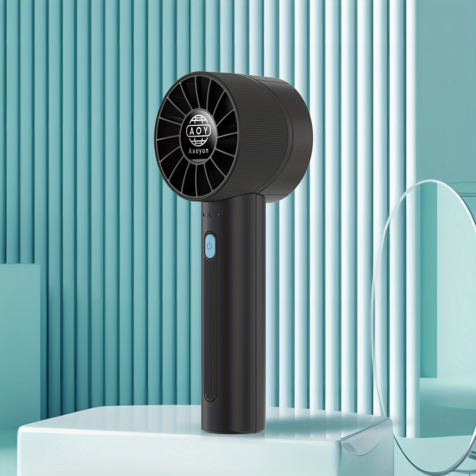 Rechargeable Mini Turbine Fan with USB Port, Portable Handheld Fan, 4 Speeds