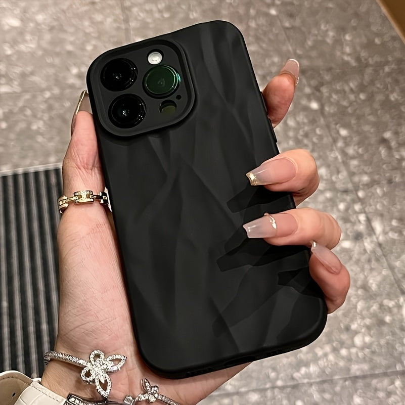 Ruched Folding Phone Case for iPhone Shockproof TPU Candy Color Protection