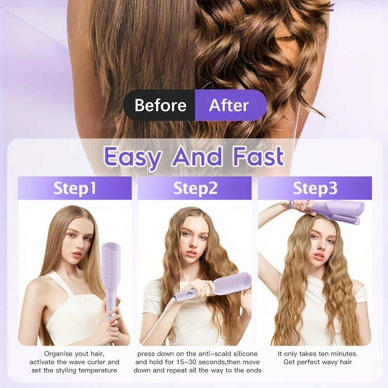 32mm U-Shaped Wool Curler with 4 Temperature Settings, Negative Ion Heating