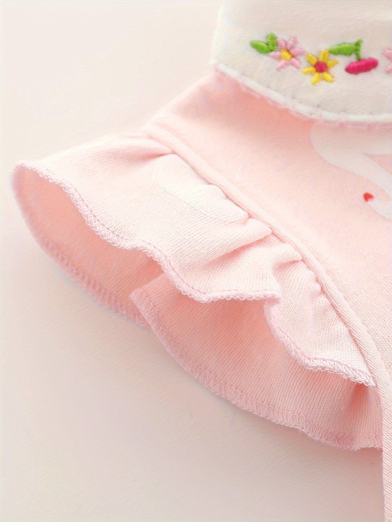 Baby Girl Pink Cotton Romper Sleeveless Summer Cartoon Ruffle Newborn 0-12 Months