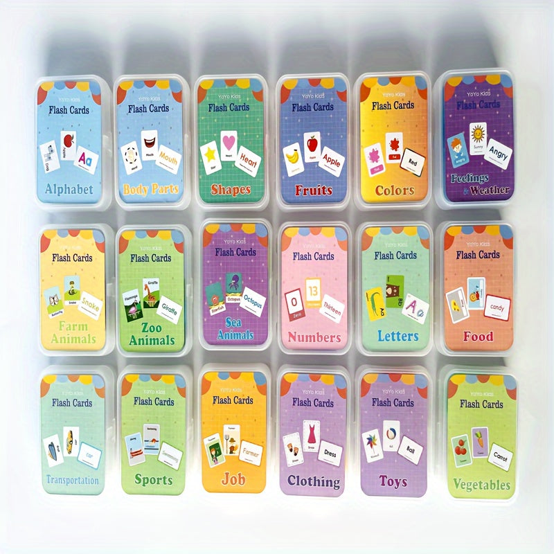 Erta o‘rganish uchun flashkartalar - Bolalarga raqamlar, harflar, ranglar va shakllarni ingliz tilida o‘rganishga o‘rgating, ularning kognitiv rivojlanishi uchun.