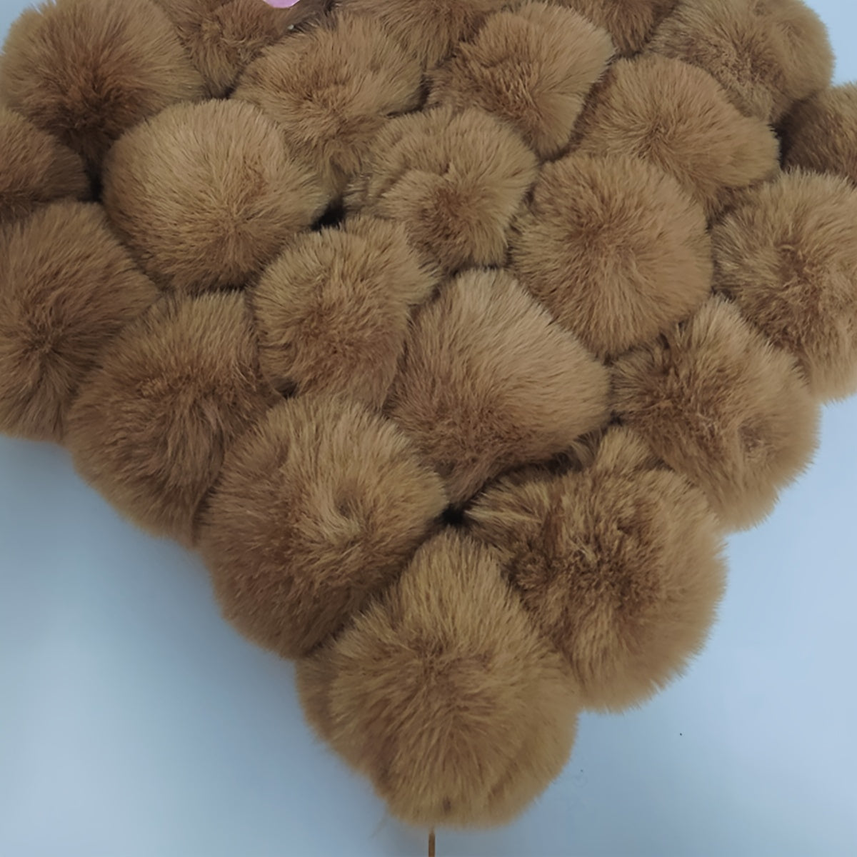 Set of 20 8cm Faux Rabbit Fur Pom Pom Keychains Fluffy Balls for Hats Bags and Accessories