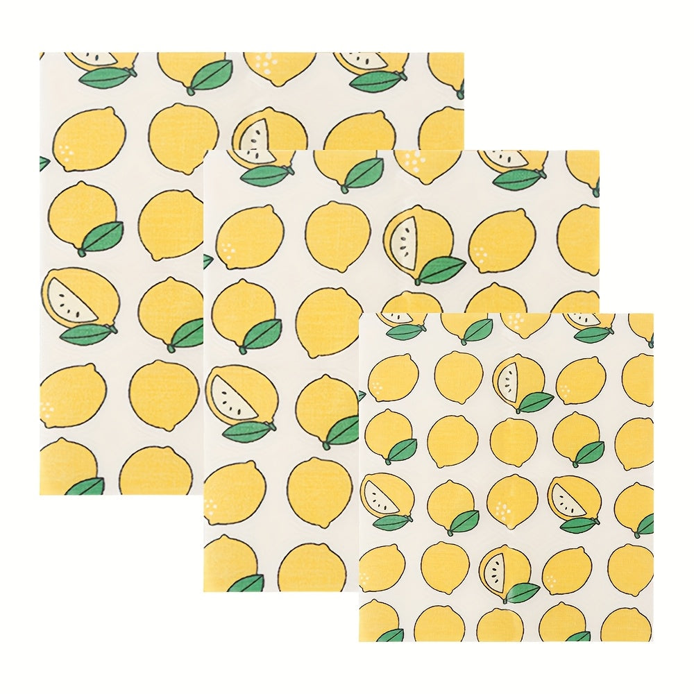 Reusable Beeswax Wraps Set of 3 for Food Storage and Freshness
