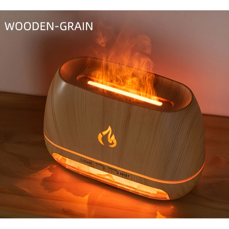 Portable Salt Stone Flame Air Humidifier 200ml USB Rechargeable Nightlight