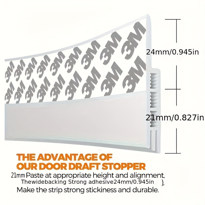 Silicone Weatherproof Door Sweep Draft Stopper for Doors and Windows