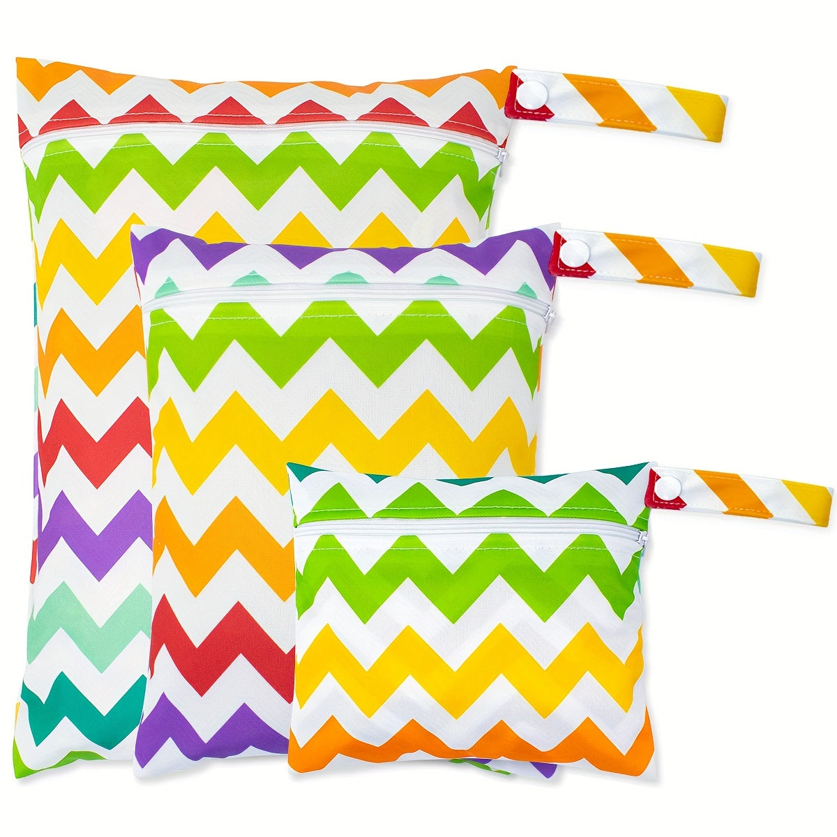 Diaper Bag Set Waterproof Reusable Wet Dry Bags with Zipper Pockets for Cloth Diapers Travel