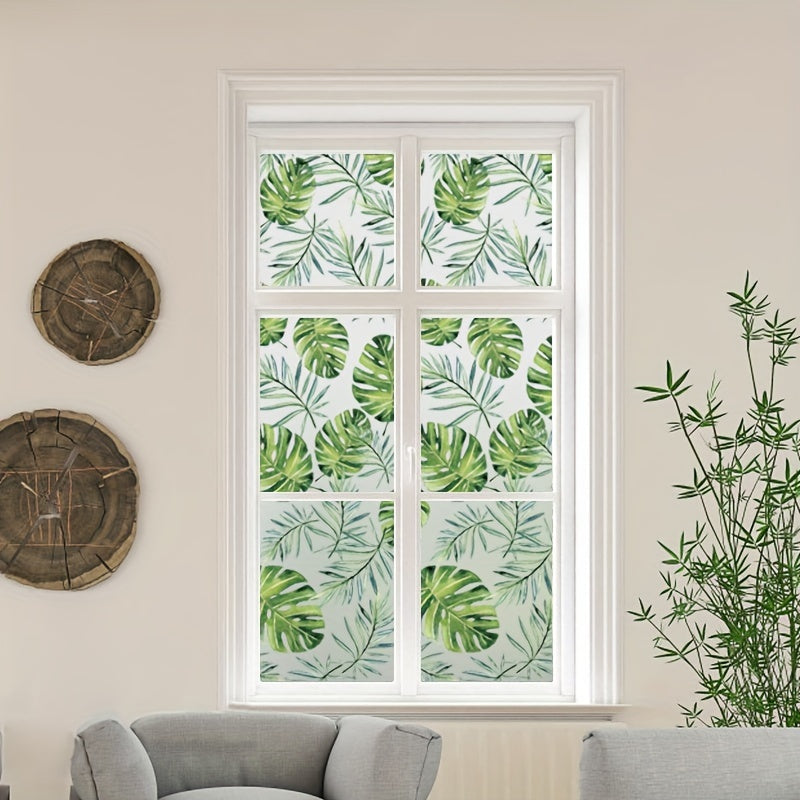 Leaf Pattern Window Film Static Clings Privacy Glass Sticker Home Decor