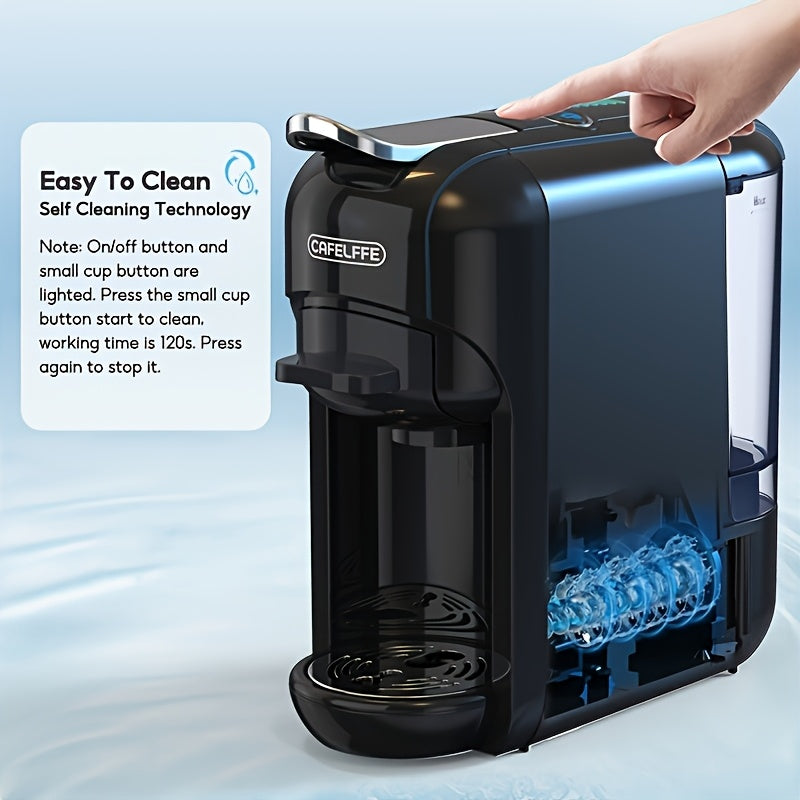 5-In-1 Capsule Coffee Maker Fully Automatic with Ground Coffee for Home Office