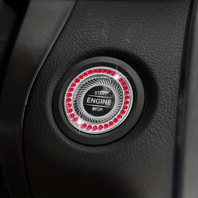 Women's Crystal Interior Car Engine Ignition Switch Cover Sparkle