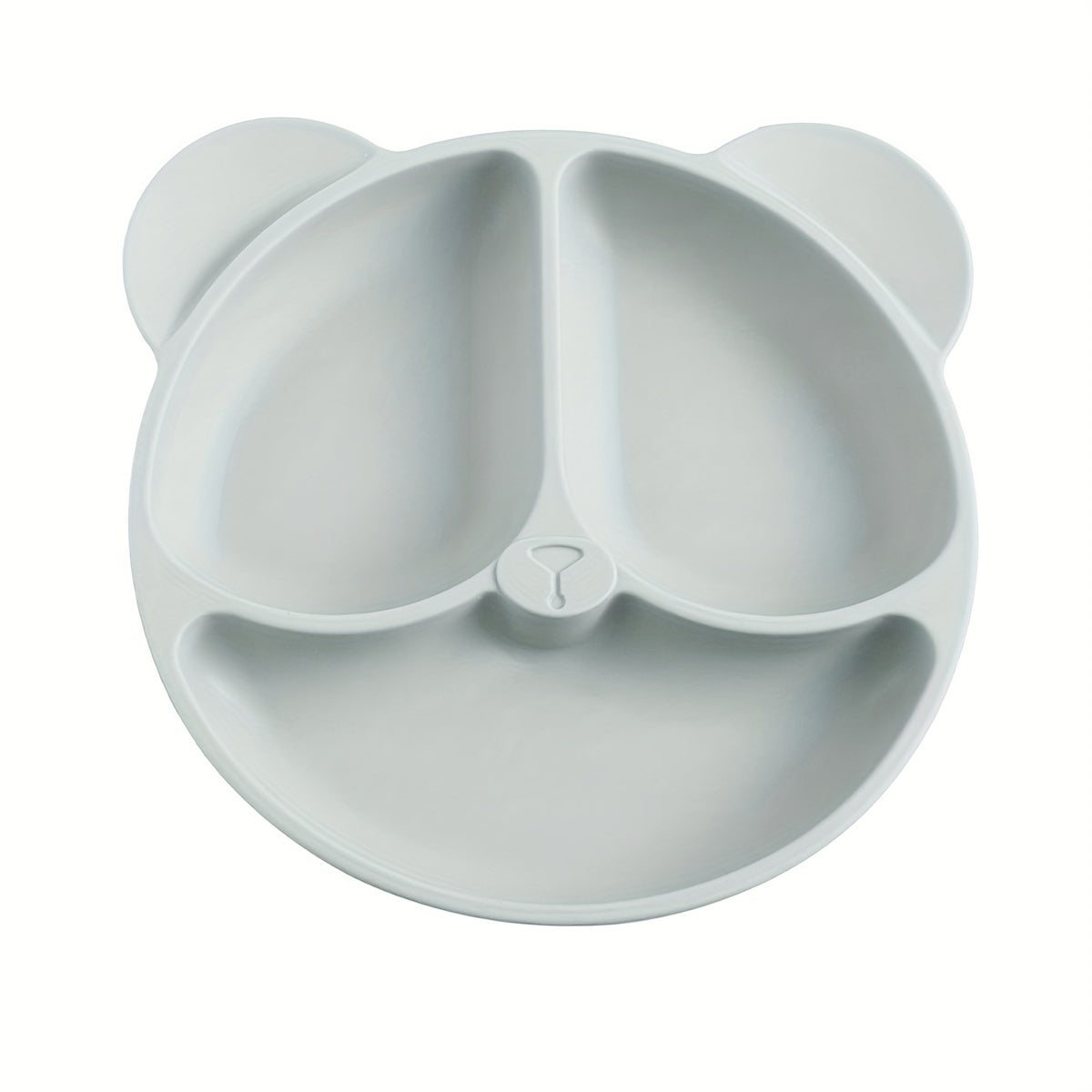 Bebeklar uchun suzuvchi shisha va bo'linma bo'limlari bilan ko'k silikondan tayyorlangan ovqatlanish plitasi