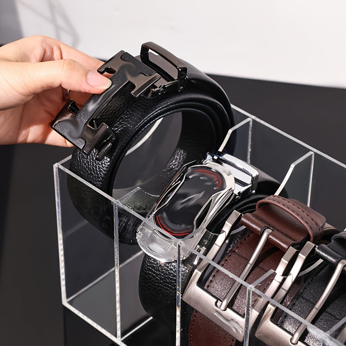 Прозрачный акриловый многоотверстный органайзер для ремней для мужчин и женщин, хранения украшений, часов, аксессуаров для волос