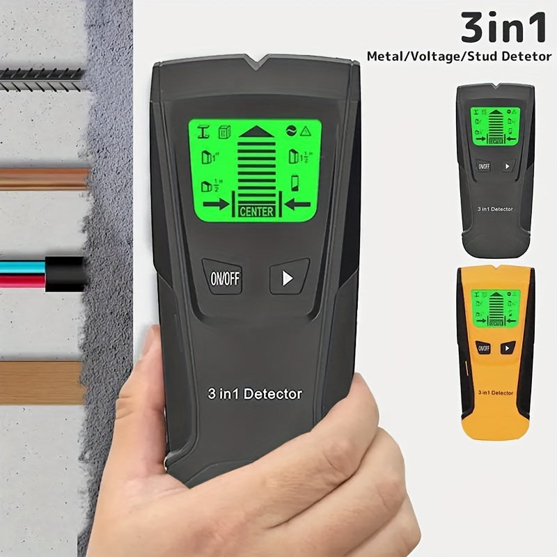 Battery-Powered Stud Finder with LCD Display for Wood Metal and AC Wires