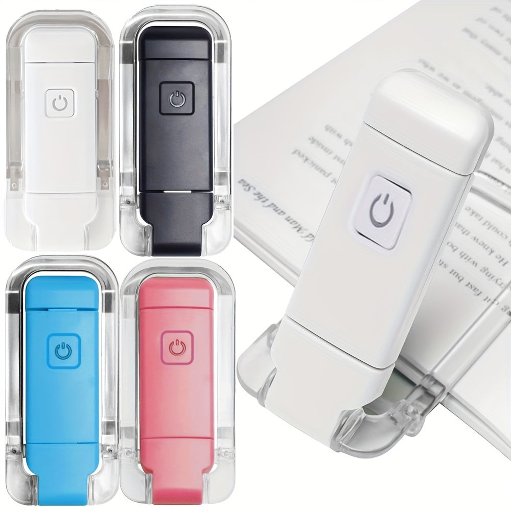 Mini Portable Foldable Reading Lamp with Dimmable LED Lights and Book Clip