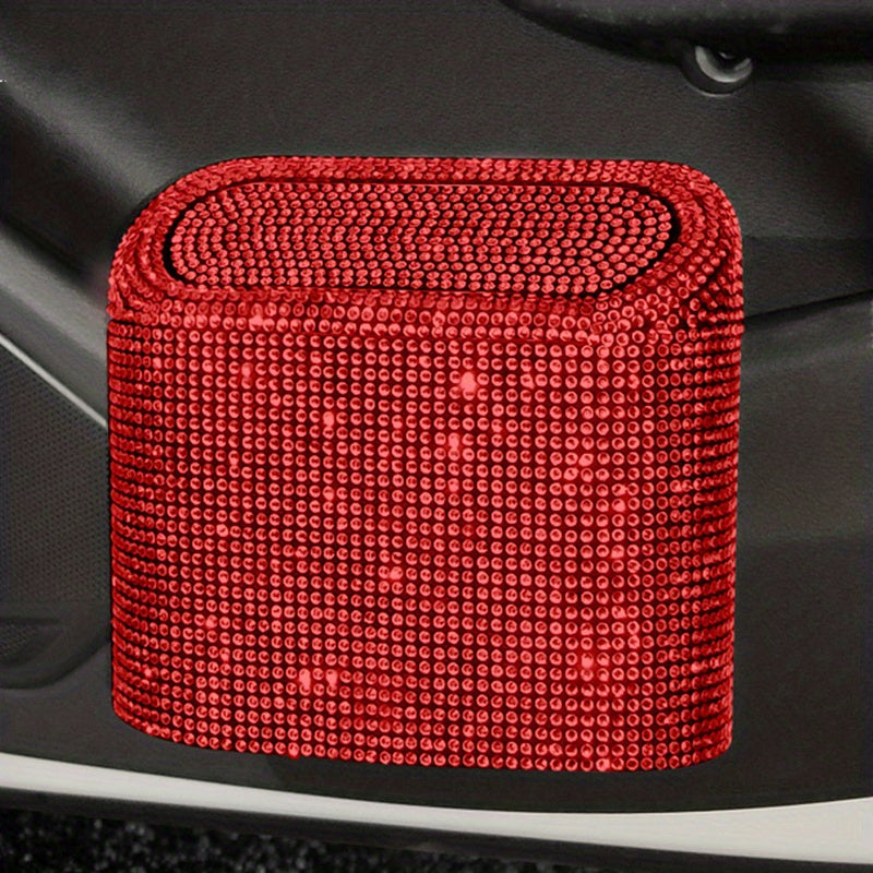 Cubo de basura para coche con pedrería, organizador colgante para almacenamiento en el asiento trasero
