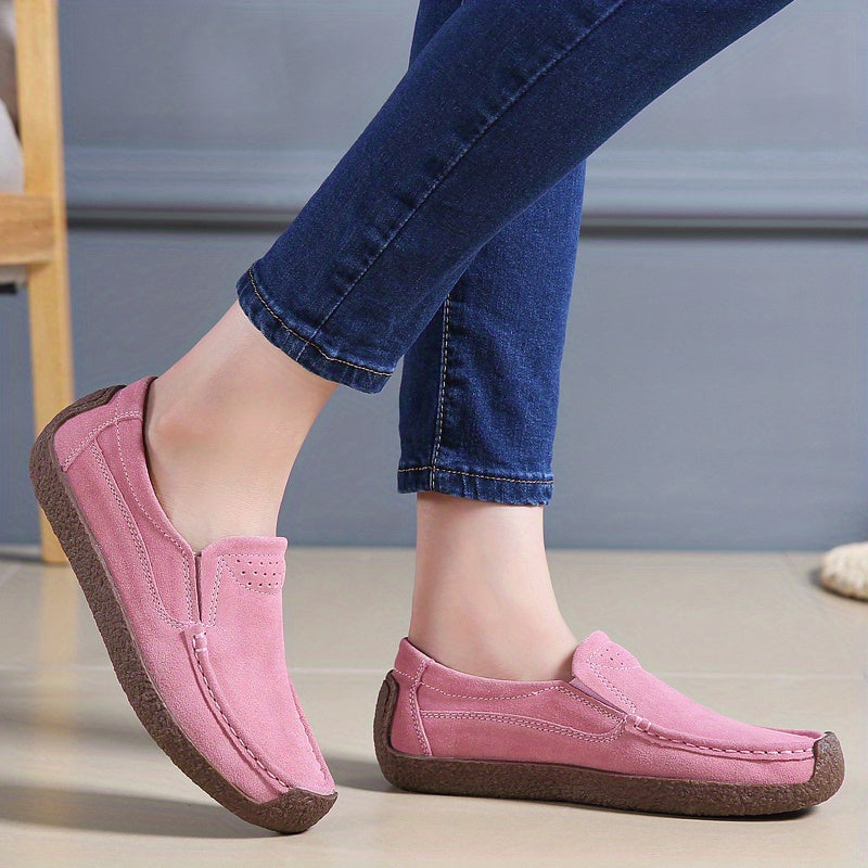 Women's Lightweight Closed-Toe Slip-On Loafers for Summer with T-strap and Man Made Materials