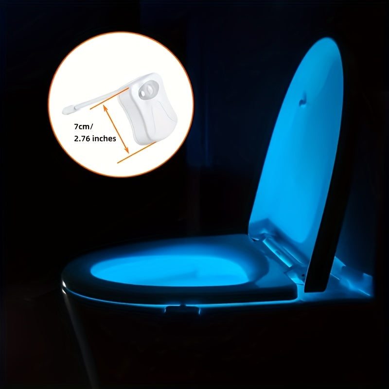 Motion-Sensing LED Toilet Light with 16 Colors Battery Powered Easy to Install Energy Efficient