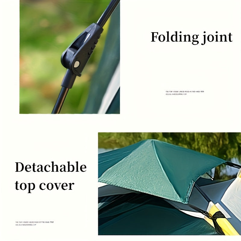 Большая двухэтажная палатка для кемпинга на 3-4 человека с двумя дверями и окнами, белая