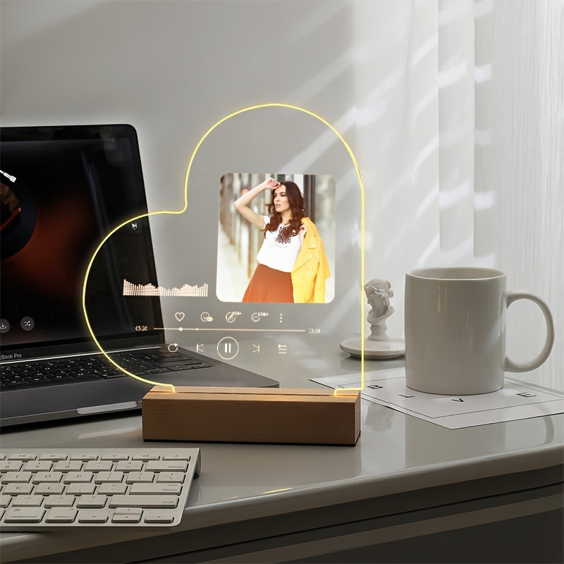 Acrylic Heart-Shaped Photo Frame Personalized Customizable Keepsake