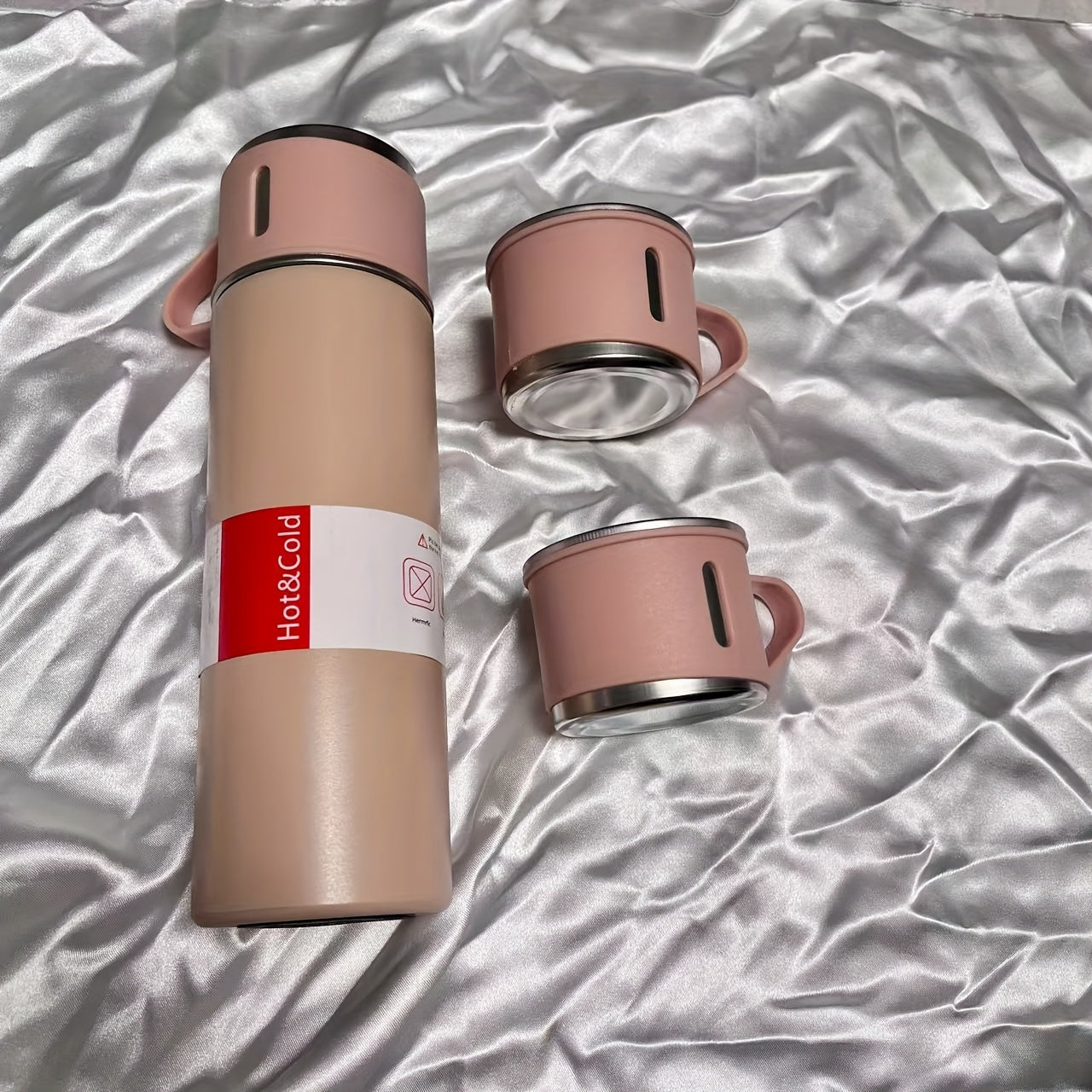 440ml Stainless Steel Vacuum Bottle with 2 Lids for Hot Cold Beverages