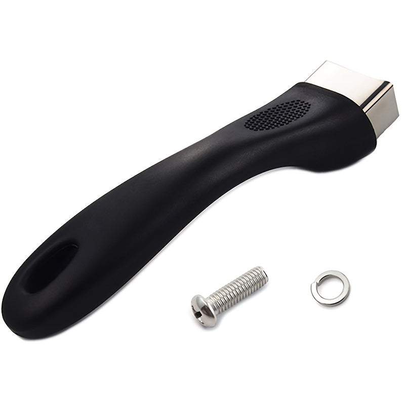 Замените ручку вашей кухонной посуды на универсальную противоожоговую ручку и винты.