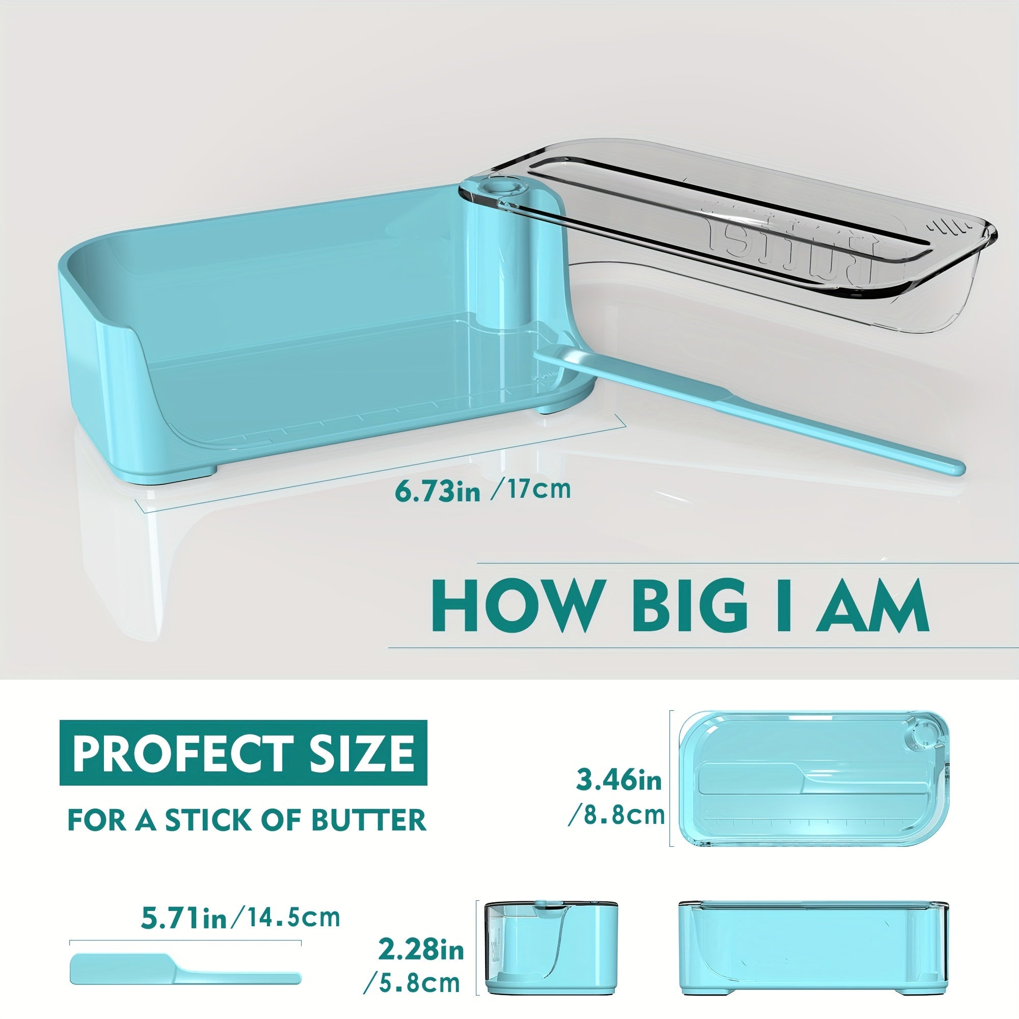 Plastic Butter Dish with Cover and Knife, Kitchen Storage Container